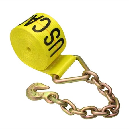 Us Cargo Control 4" x 30' Winch Straps with Chain Extension 430CE